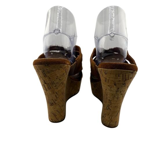 UGG Marta High Wedge Sandals Chestnu Soft Suedet Size 9 1015079 NWB - Picture 4 of 12